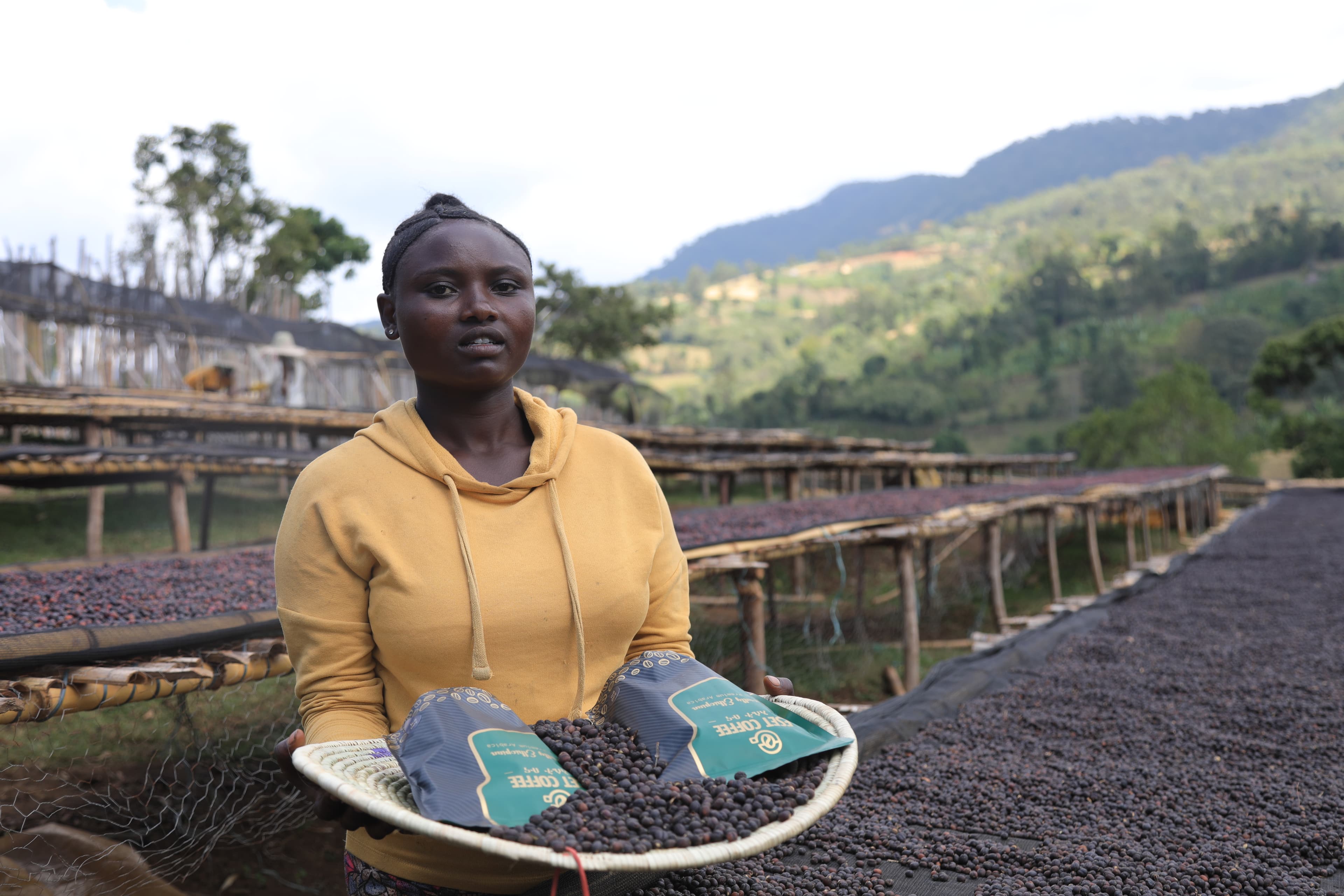 Coffee processing demonstration
